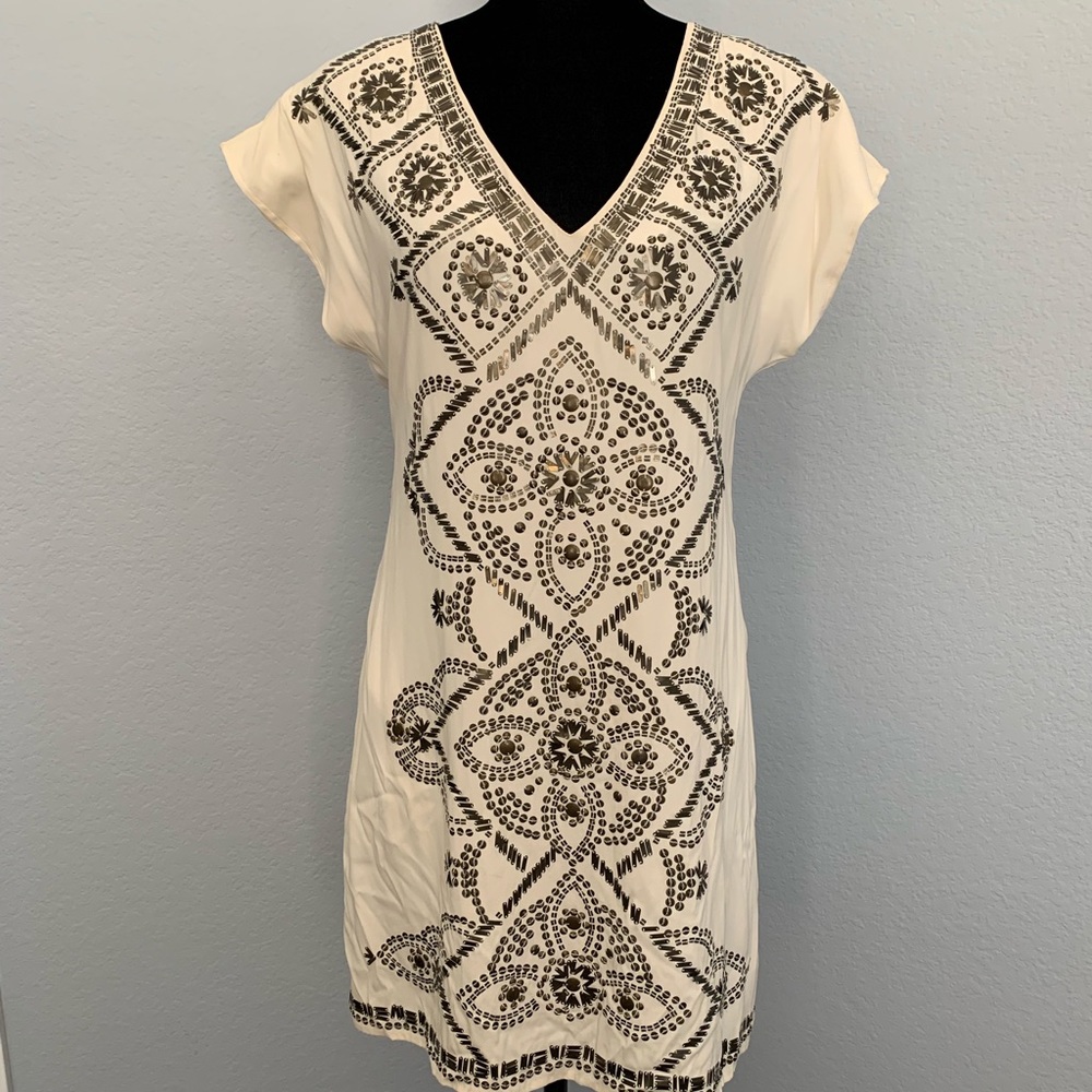 Hale Bob Embellished Silk Dress